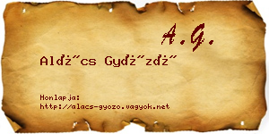 Alács Győző névjegykártya